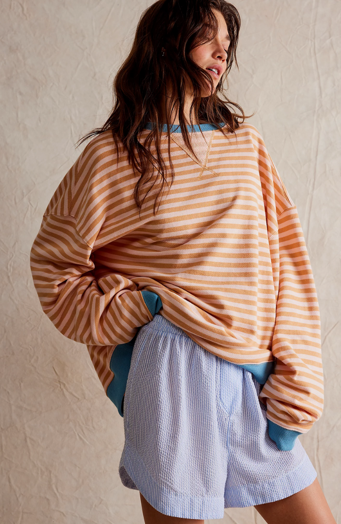 Liliane™ - Levendig Gestreepte Oversized Trui met Accenten