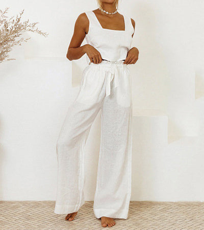 Megan™ | Minimalistische Top en Wijde Broek Set