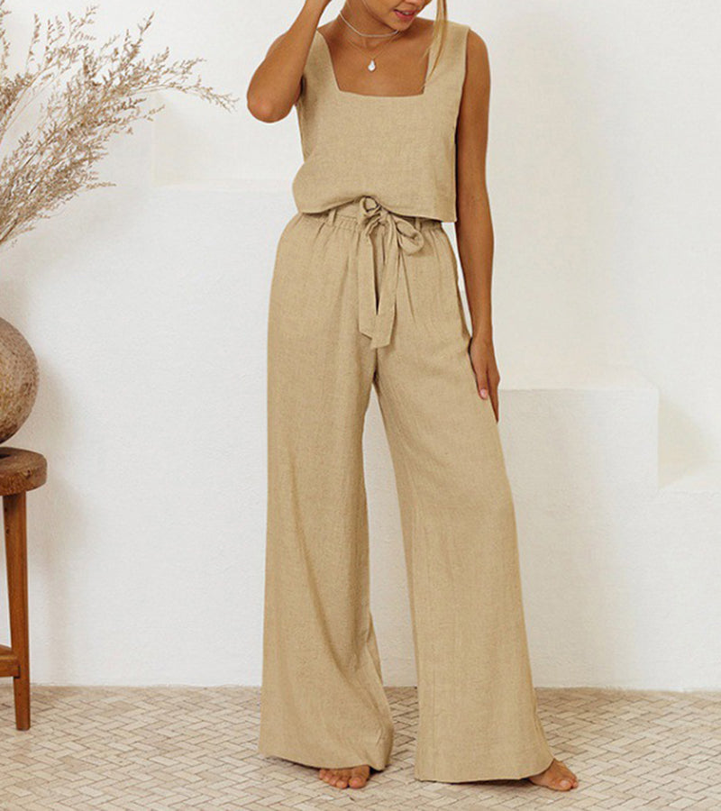 Megan™ | Minimalistische Top en Wijde Broek Set