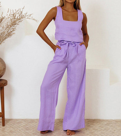 Megan™ | Minimalistische Top en Wijde Broek Set