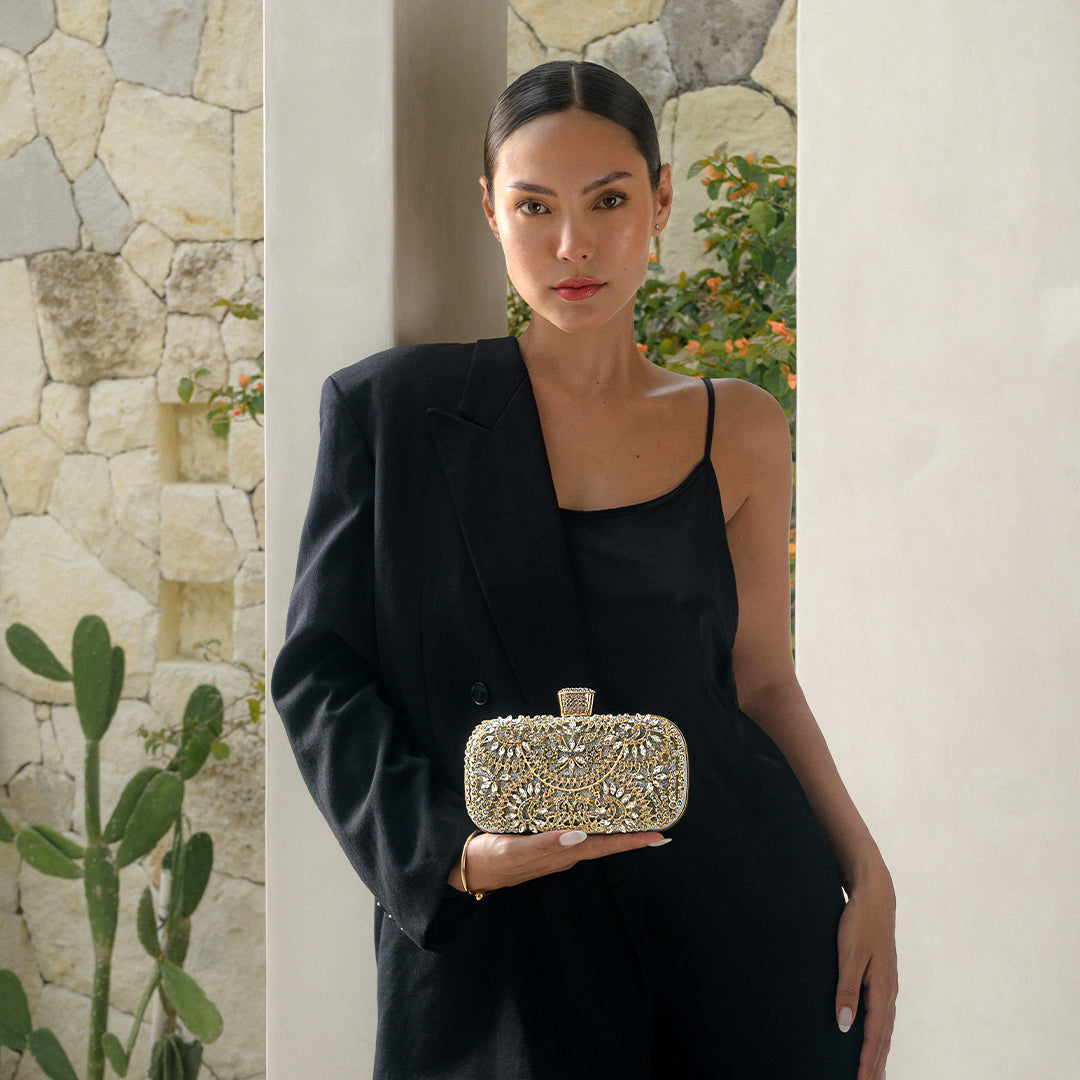 Luxueuze Bloemen Clutch Bag